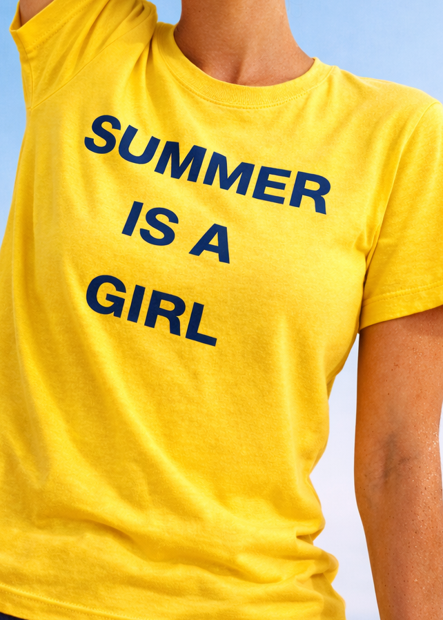 T-shirt jaune femme SUMMER IS A GIRL | T-shirt été tendance
